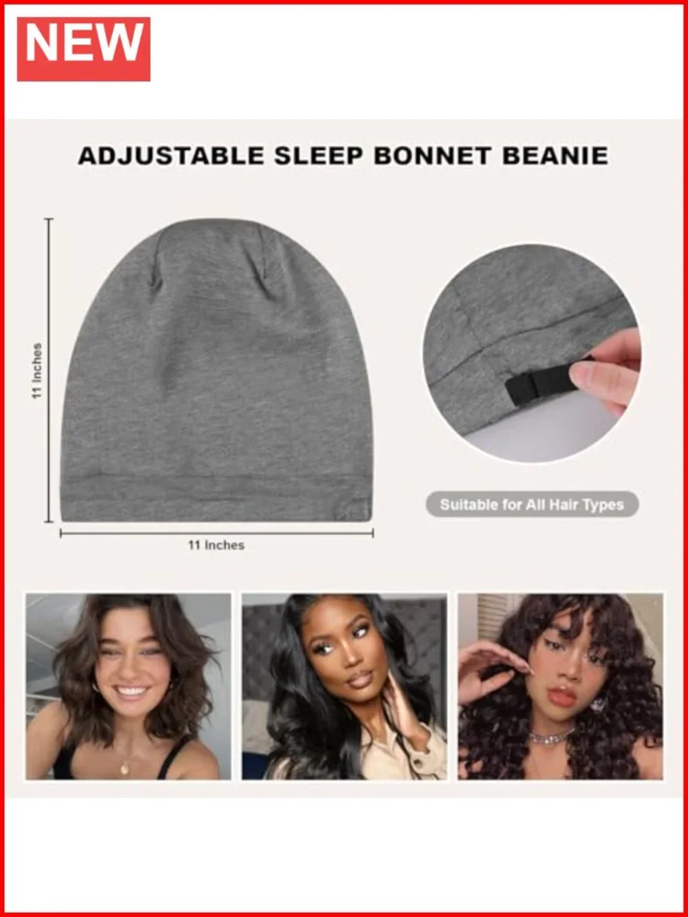 Adjustable Silk Satin Bonnet for Sleeping, Curly Hair Protection